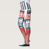 Vlaggenstijl "USA" Patroon Leggings voor 4 juli (Links)