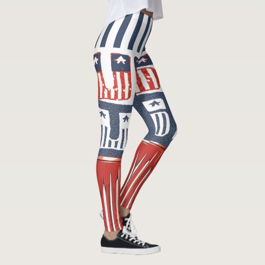 Vlaggenstijl "USA" Patroon Leggings voor 4 juli (Rechts)