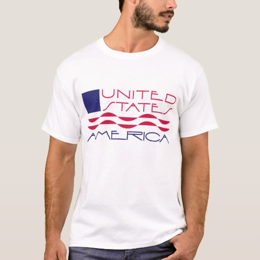 VlaggenT-shirt van de Verenigde Staten van Amerika T-shirt (Voorkant)
