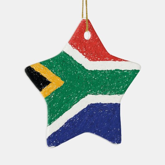 Vlaggenthema Zuid-Afrika Keramisch Ornament (Rechts)