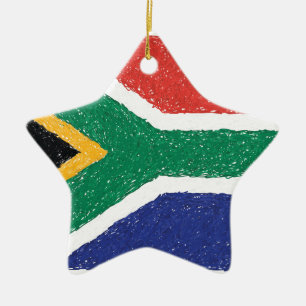 Vlaggenthema Zuid-Afrika Keramisch Ornament