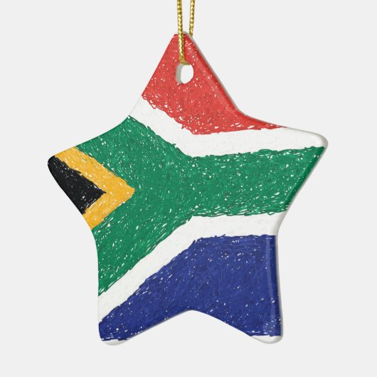 Vlaggenthema Zuid-Afrika Keramisch Ornament (Links)