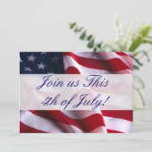 Vlaggenuitnodigingen van 4 juli kaart (Staand voorkant)