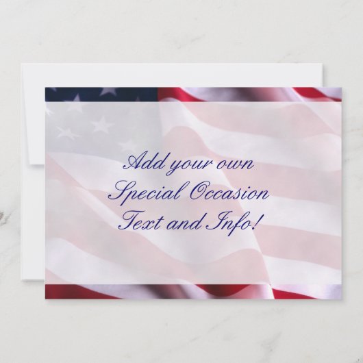 Vlaggenuitnodigingen van 4 juli kaart (Achterkant)
