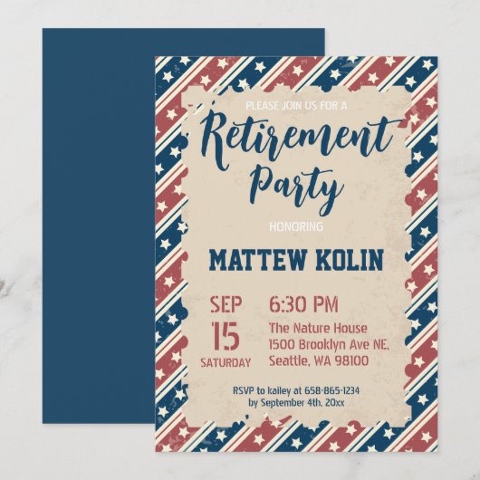 Vlaggenuitnodigingen van de Verenigde Staten Kaart (Voorkant / Achterkant)