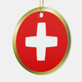 Vlaggenversiering Zwitserland Keramisch Ornament (Links)