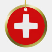 Vlaggenversiering Zwitserland Keramisch Ornament (Achterkant)