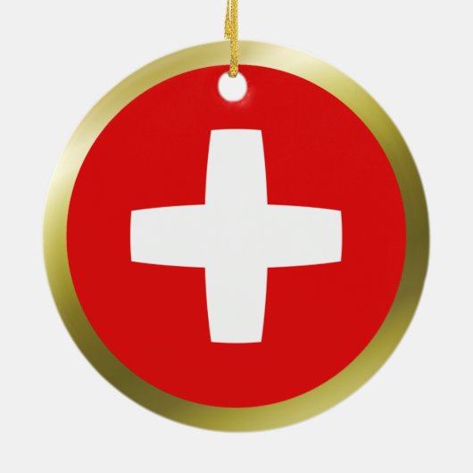 Vlaggenversiering Zwitserland Keramisch Ornament (Achterkant)