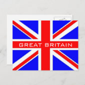 Vlaggenvlag briefkaart van de Britse vlag (Voorkant / Achterkant)