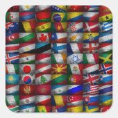 Vlaggenvlag collectie vierkante sticker (Voorkant)