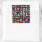 Vlaggenvlag collectie vierkante sticker (Tas)