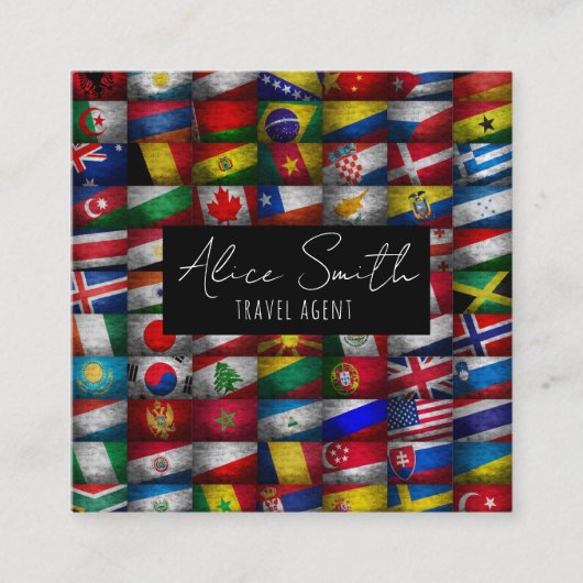 Vlaggenvlag collectie vierkante visitekaartje (Voorkant)