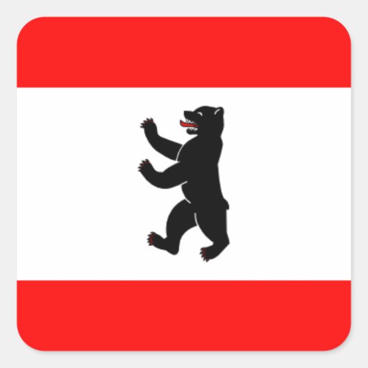 Vlaggenvlag Fahne Berlijn Duitsland Vierkante Sticker (Voorkant)