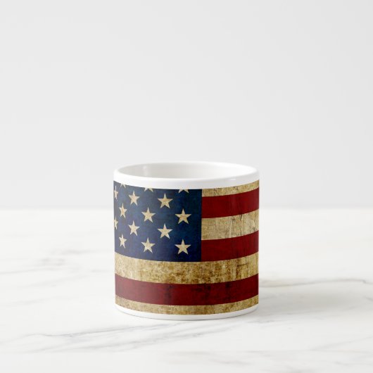 Vlaggenvlag (VS/Grunged) Espresso Kop (Voorkant)