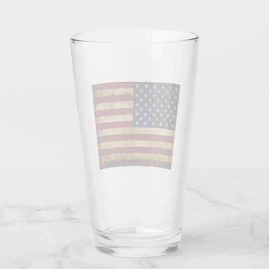 Vlaggenvlag (VS/Grunged) Glas (Achterkant)