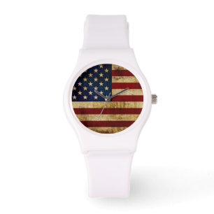 Vlaggenvlag (VS/Grunged) Horloge