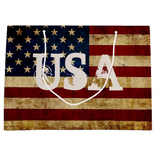 Vlaggenvlag (VS/Grunged) Large Cadeautasje (Voorkant)