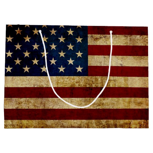 Vlaggenvlag (VS/Grunged) Large Cadeautasje (Achterkant)