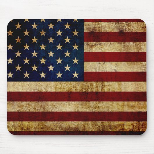 Vlaggenvlag (VS/Grunged) Muismat (Voorkant)