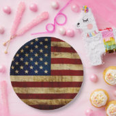 Vlaggenvlag (VS/Grunged) Papieren Bordje (Feest)