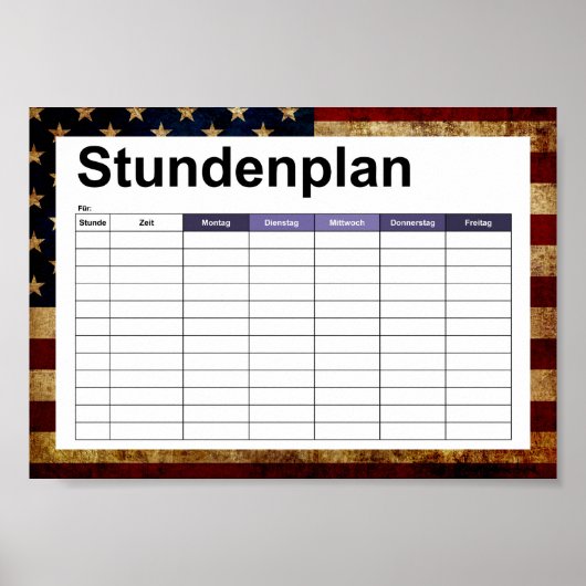 Vlaggenvlag (VS/Grunged) Poster (Voorkant)