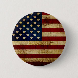 Vlaggenvlag (VS/Grunged) Ronde Button 5,7 Cm