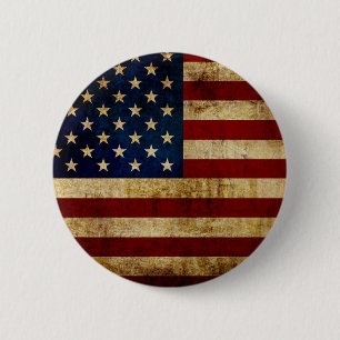 Vlaggenvlag (VS/Grunged) Ronde Button 5,7 Cm