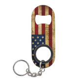 Vlaggenvlag (VS/Grunged) Sleutelhanger Flessenopener (Voorkant)