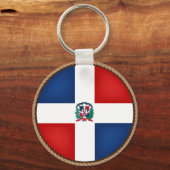 Vlaggenzegel van de Cool Dominicaanse Republiek Sleutelhanger (Voorkant)