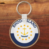 Vlaggenzegel van de deelstaat Rhode Sleutelhanger (Voorkant)