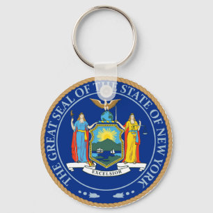 Vlaggenzegel van de staat New York Sleutelhanger
