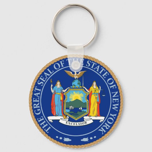 Vlaggenzegel van de staat New York Sleutelhanger (Voorkant)
