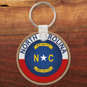 Vlaggenzegel van de staat North Carolina Sleutelhanger (Voorkant)