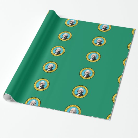 Vlaggenzegel van Washington Cadeaupapier (Uitgerold)