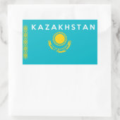 vlaggestaat van kazachstan - naam rechthoekige sticker (Tas)