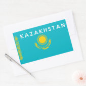 vlaggestaat van kazachstan - naam rechthoekige sticker (Envelop)