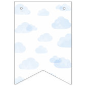 Vlaggetjes babyshower lichtblauwe wolken jongen (Eerste vlag)