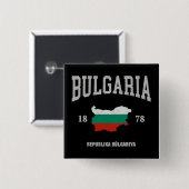 Vlagkaart Bulgarije Vierkante Button 5,1 Cm (Voorkant /achterkant)