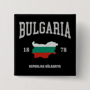 Vlagkaart Bulgarije Vierkante Button 5,1 Cm