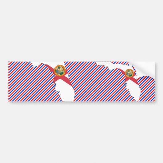Vlagkaart van Florida Bumpersticker (Voorkant)