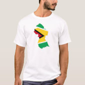 Vlagkaart van Guyana T-shirt (Voorkant)