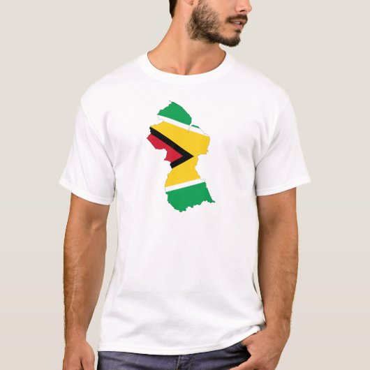 Vlagkaart van Guyana T-shirt (Voorkant)