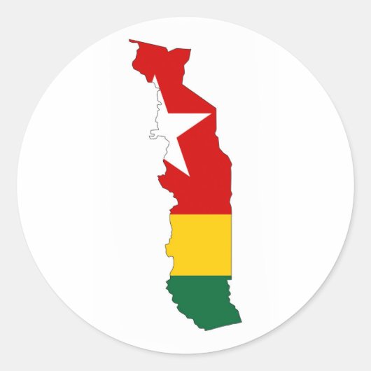 vlagkaart van het togo - land ronde sticker (Voorkant)