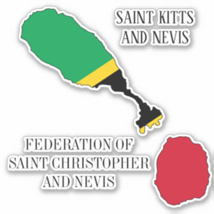Vlagkaart van Saint Kitts en Nevis Sticker