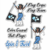 Vlagkleur Guard Stickers ( Blue Burst) (Voorkant)