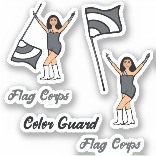 Vlagkleur Guard Stickers ( Steel Grey) (Voorkant)