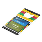 Vlagkleuren van St. Kitts Creditkaart Flessenopener (Voorkant Gekanteld)