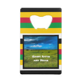 Vlagkleuren van St. Kitts Creditkaart Flessenopener (Achterkant)