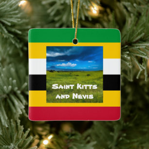 Vlagkleuren van St. Kitts Keramisch Ornament