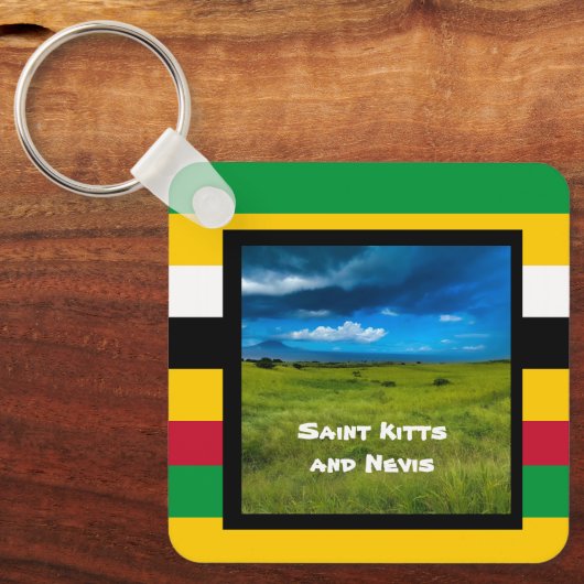 Vlagkleuren van St. Kitts Sleutelhanger (Voorkant)